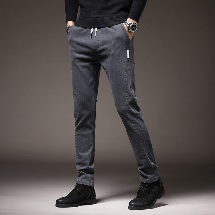 Herren bequeme Chino-Hosen mit elastischem Bund Aliams