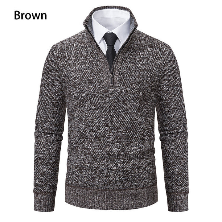 Herren Strickpullover mit modernem Reißverschluss und strukturiertem Design Aliams