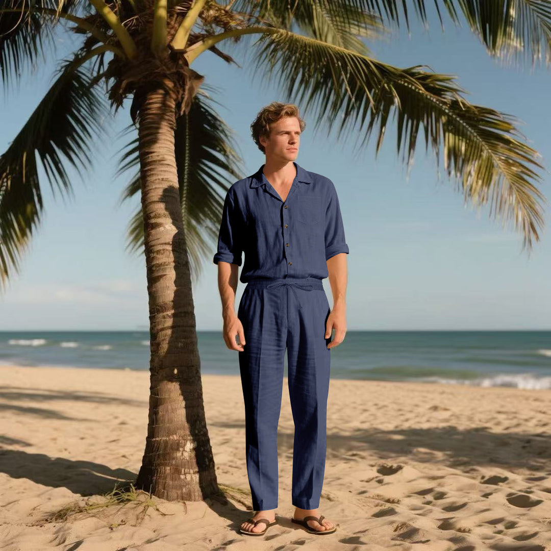 Herren elegante Hemd und Freizeithose Set Aliams