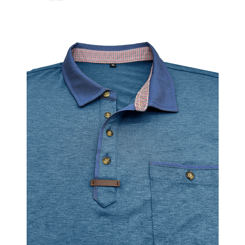 Herren Poloshirt mit modischem Kragen und praktischer Brusttasche Aliams