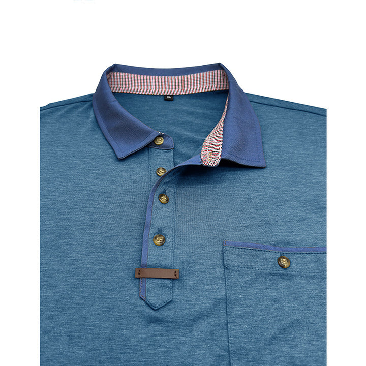 Herren Poloshirt mit modischem Kragen und praktischer Brusttasche Aliams