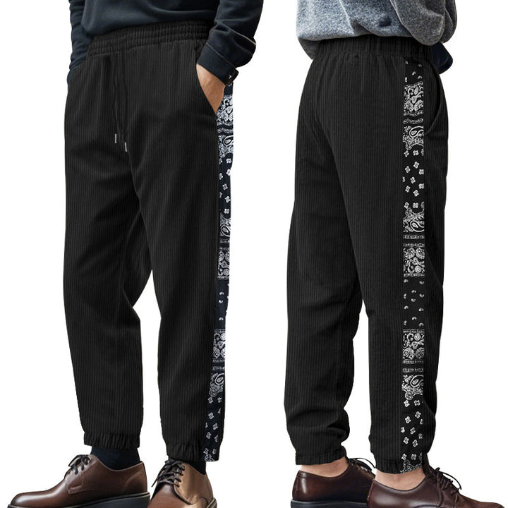 Herren Freizeithose mit dekorativen Seiteneinsätzen im Bandana-Design Aliams