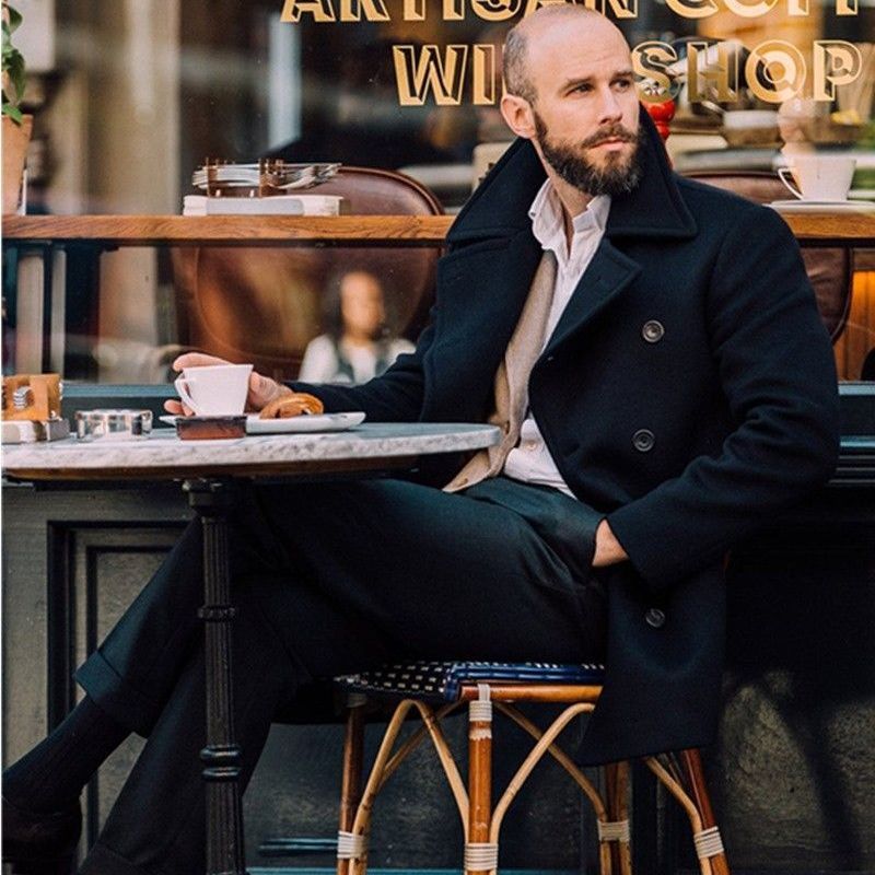 Herren eleganter, doppelreihiger Wintermantel Aliams