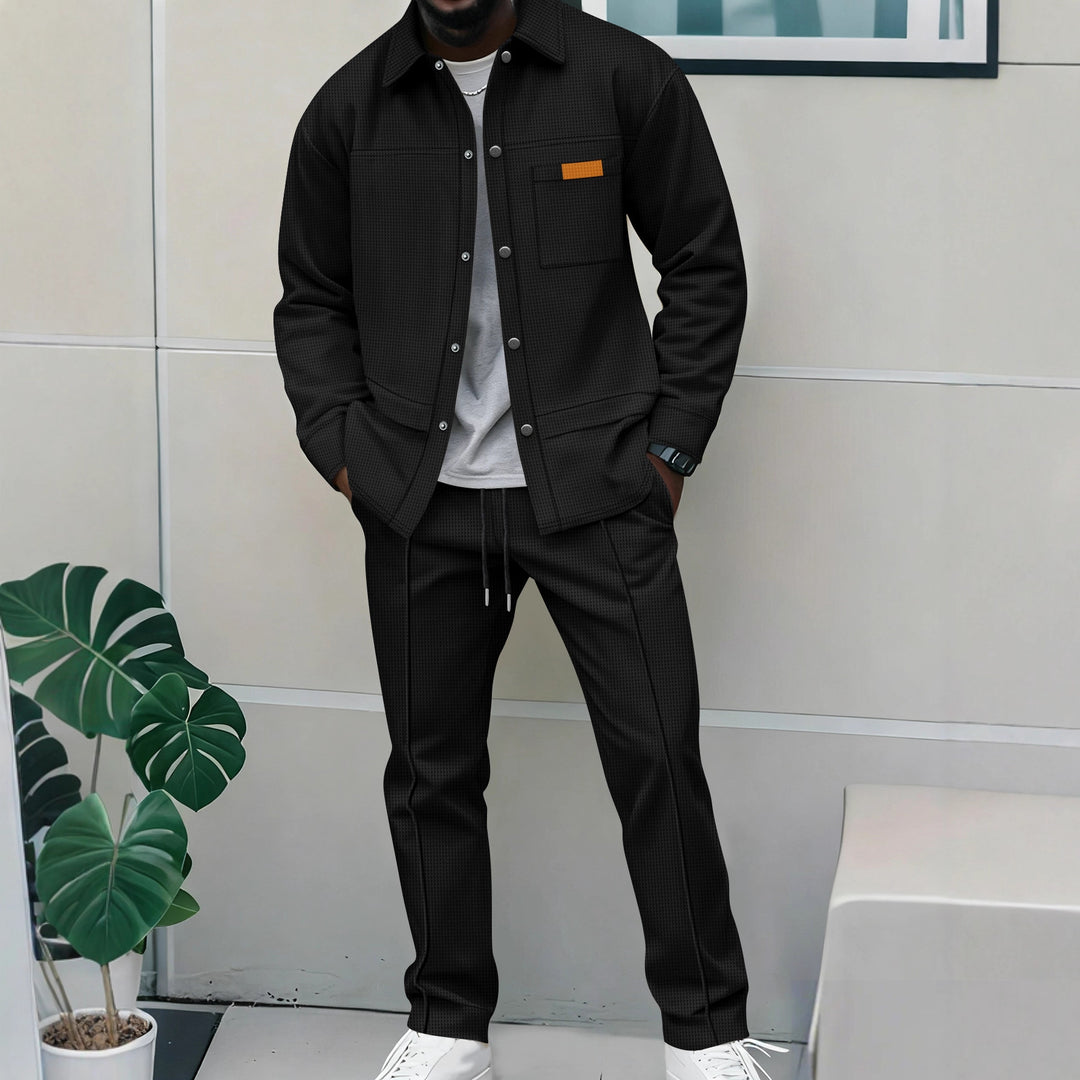 Herren bequeme und stilvolle Freizeitjacke mit passenden Jogginghosen Aliams