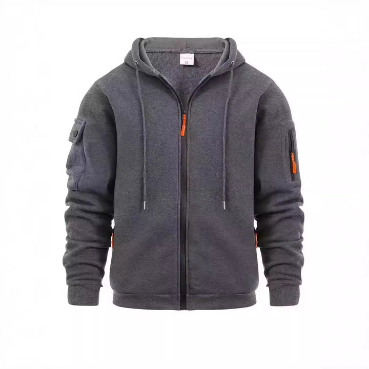 Herren funktionale Kapuzenjacke mit praktischen Reißverschlusstaschen Aliams