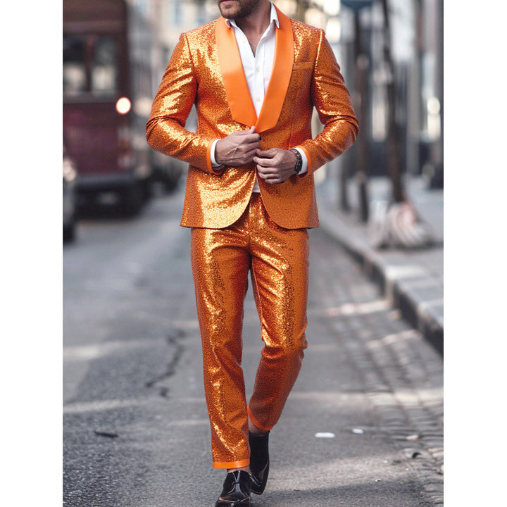 Herren Glamouröser Paillettenanzug Aliams