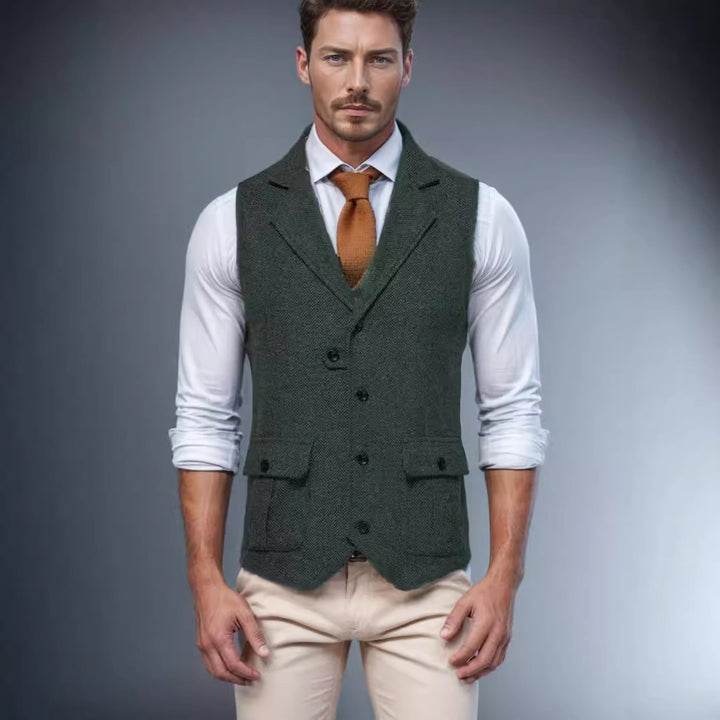 Herren Weste im klassischen Herringbone-Design Aliams