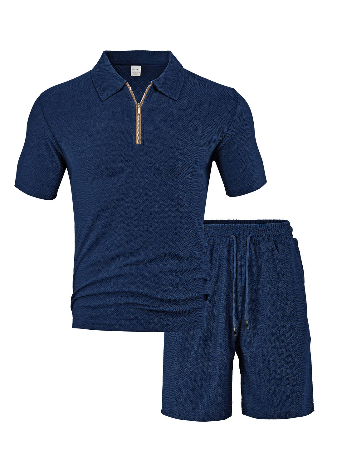 Herren sportliches Kurzarm-Set mit stylischem Reißverschluss und elastischem Bund Aliams