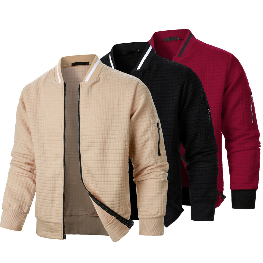 Herren gesteppte Bomberjacke mit funktionalen Reißverschlusstaschen Aliams