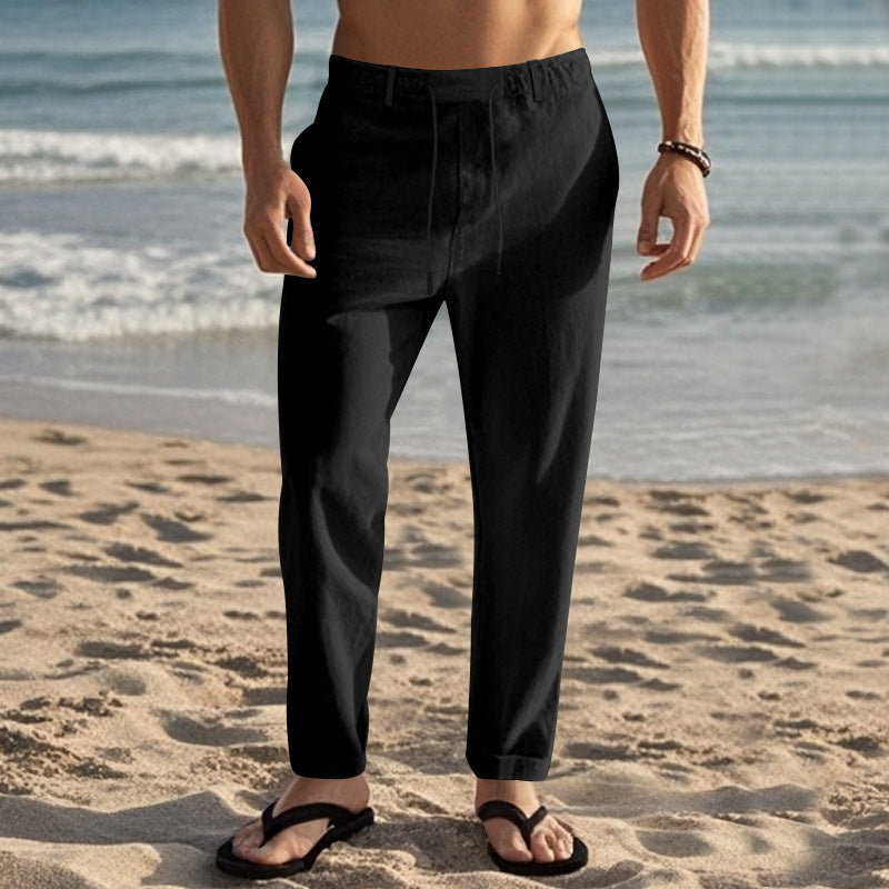 Herren Bequeme Strandhose mit elastischem Bund und praktischen Seitentaschen Aliams