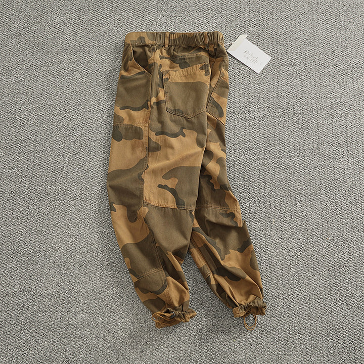 Herren Cargohose im stylischen Camouflage-Design mit elastischem Bund und praktischen Taschen Aliams