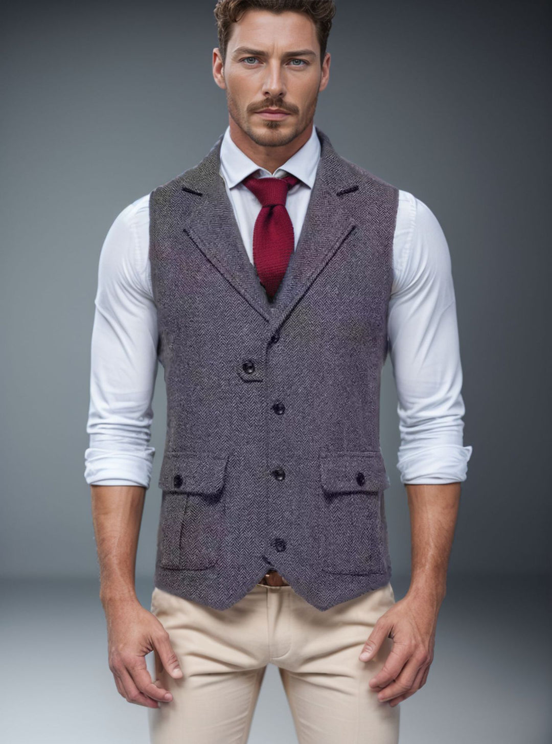 Herren Weste im klassischen Herringbone-Design Aliams