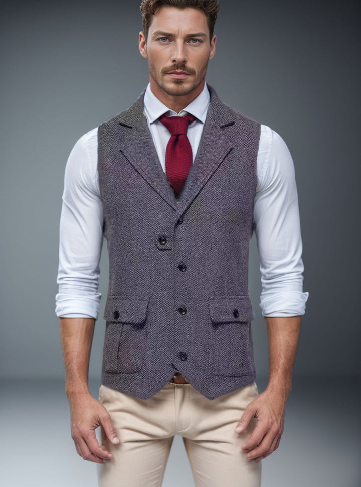 Herren Weste im klassischen Herringbone-Design Aliams
