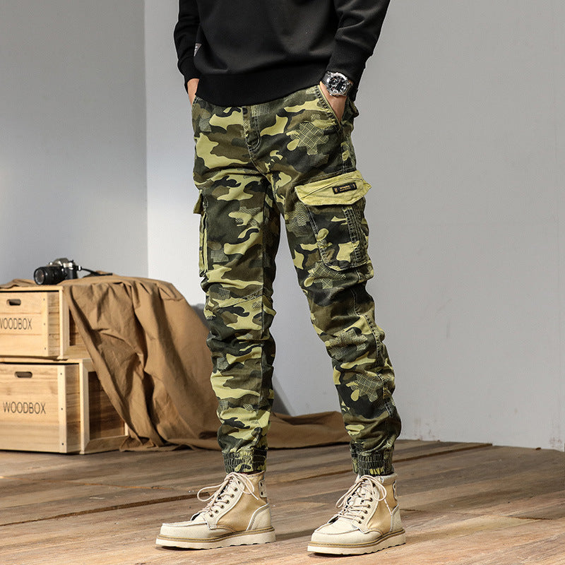 Herren Cargo-Hose mit Camouflage-Muster und praktischen Taschen Aliams