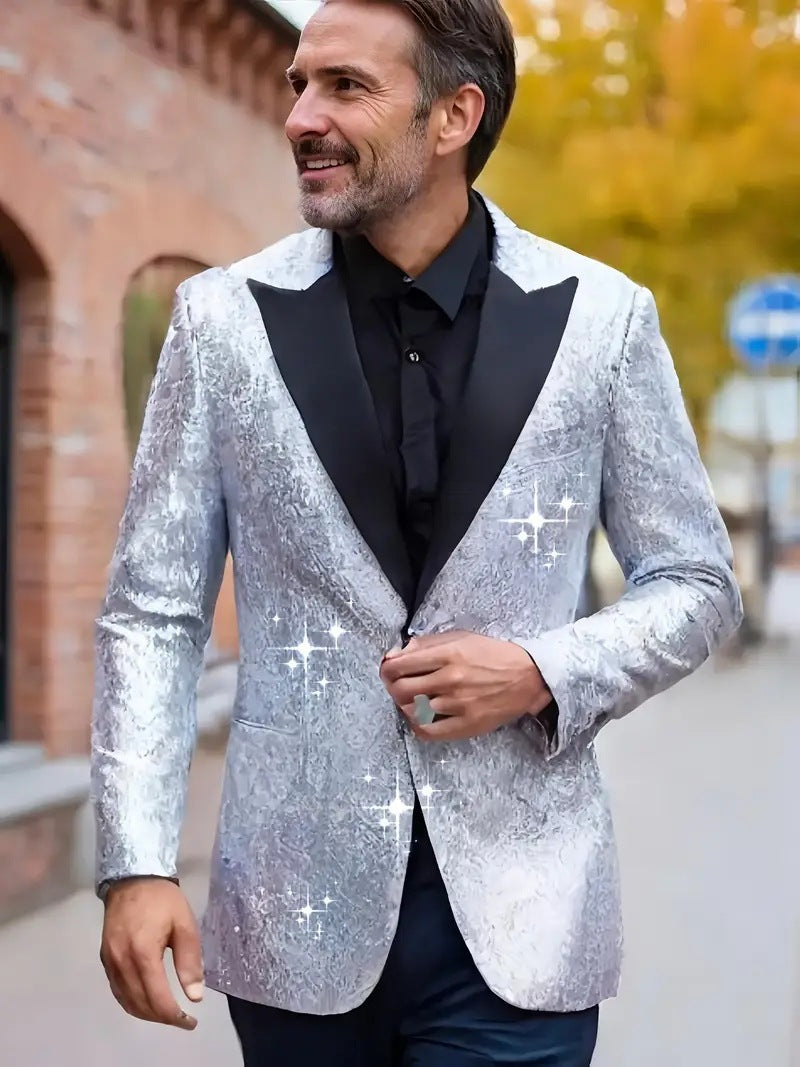 Herren elegantes Pailletten-Sakko im modernen Design Aliams