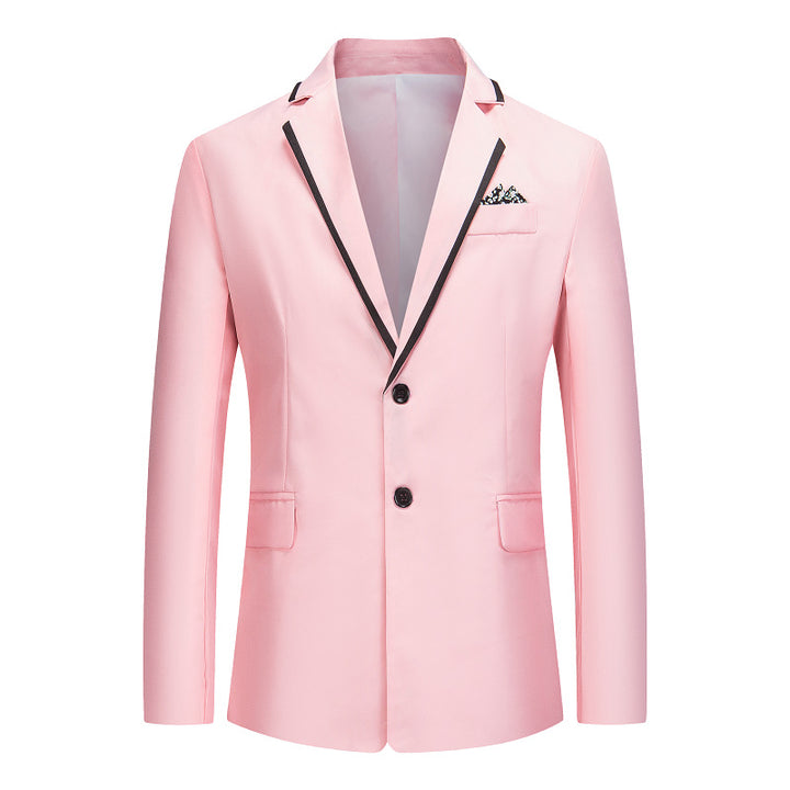 Herren eleganter smoking blazer mit kontrastierenden Details und praktischen Taschen Aliams