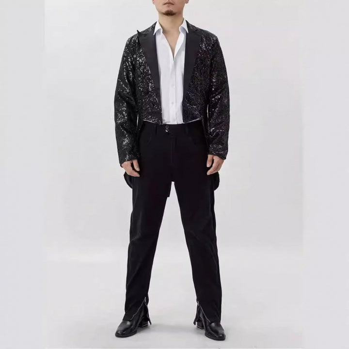 Herren Glamouröser Pailletten-Smoking-Blazer Aliams
