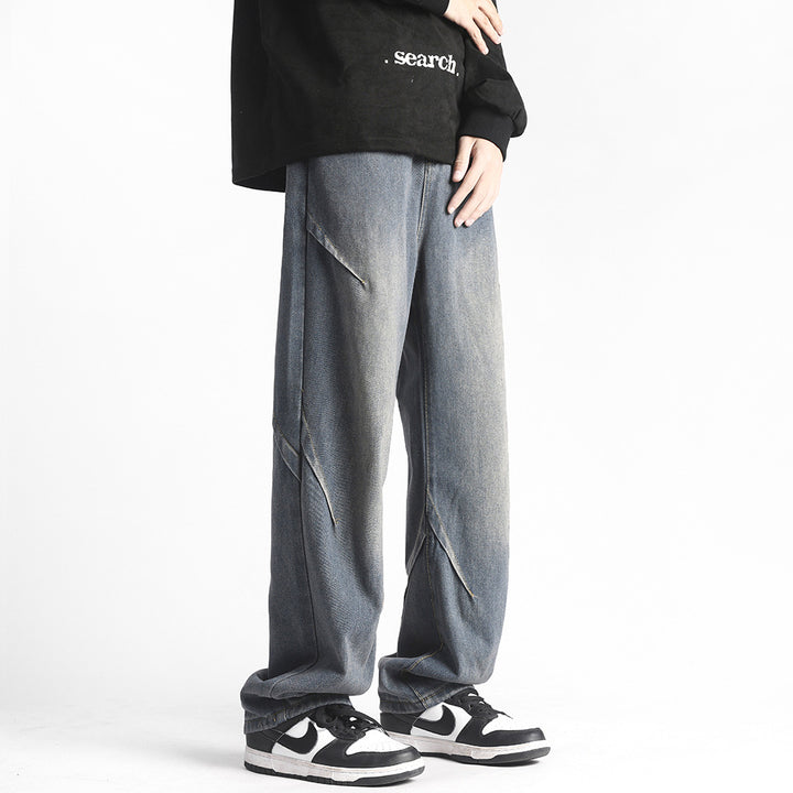 Herren weite Jeanshose mit einzigartigen Steppdetails Aliams