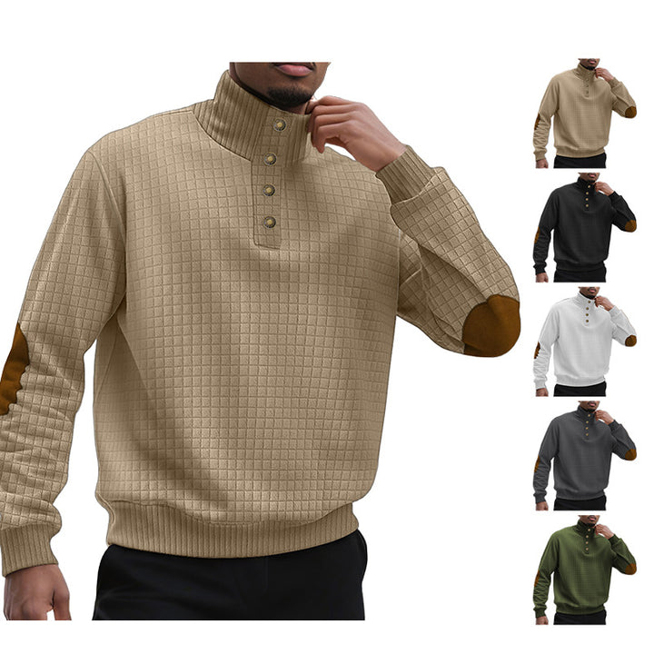 Herren Pullover mit strukturiertem Design und Knopfleiste Aliams