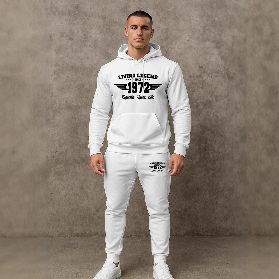 Herren Hoodie und Jogginghose Set mit modernem Druck Aliams