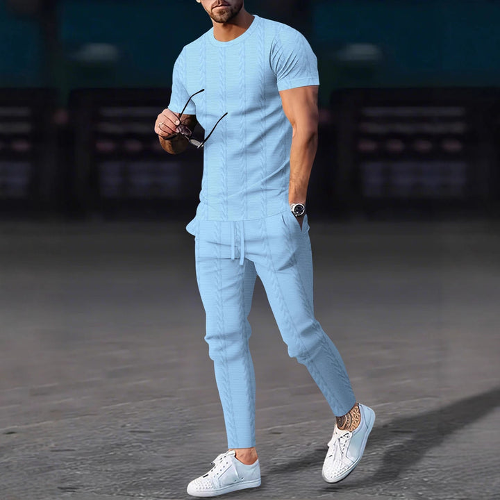 Herren Sportliches Freizeit-Set mit strukturiertem Oberteil und bequemen Jogginghosen Aliams