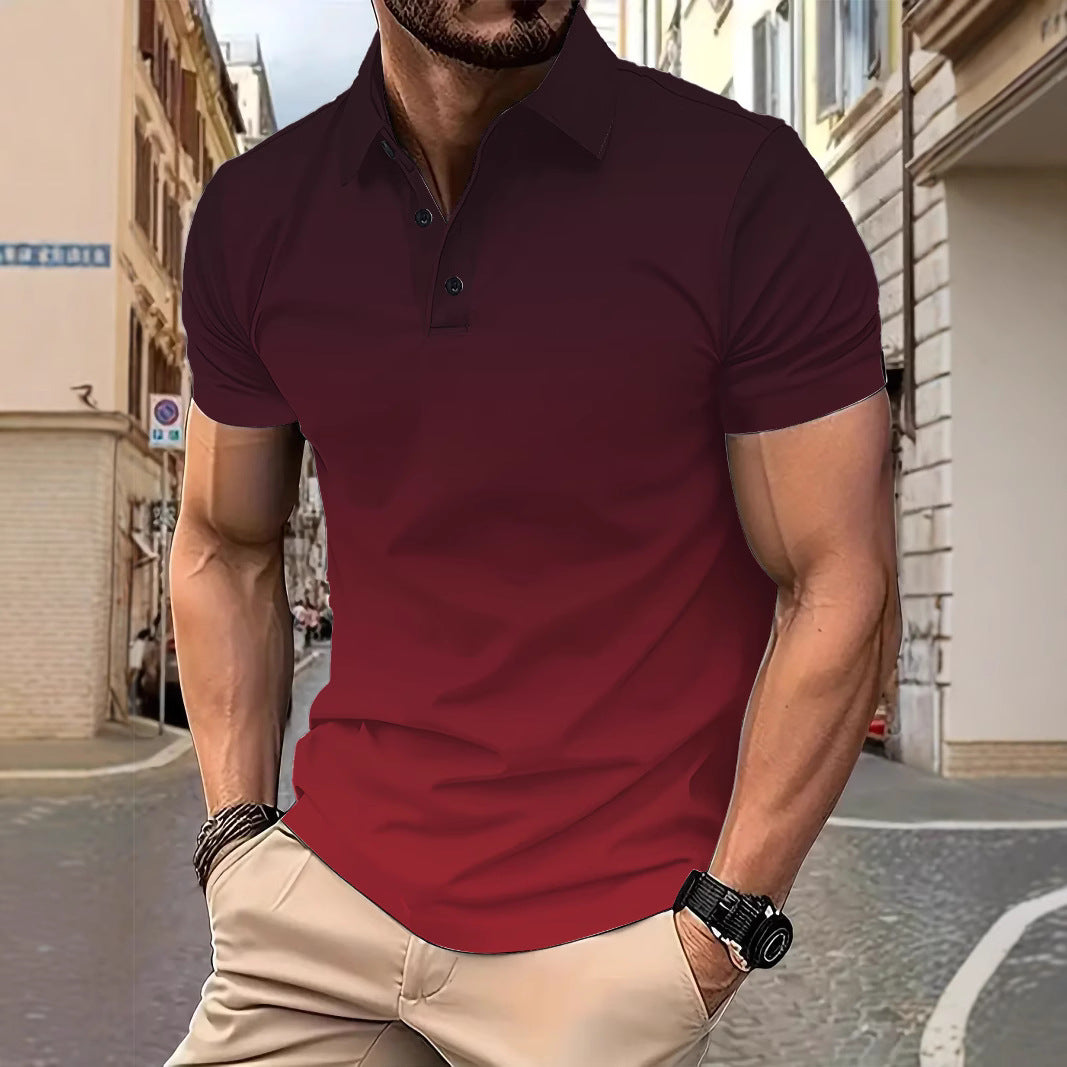Herren Poloshirt mit stilvollem Farbverlauf und komfortablem Schnitt Aliams