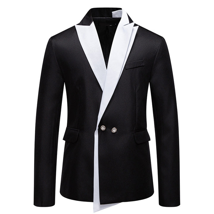 Herren Eleganter Smoking-Blazer mit kontrastreichem Revers Aliams