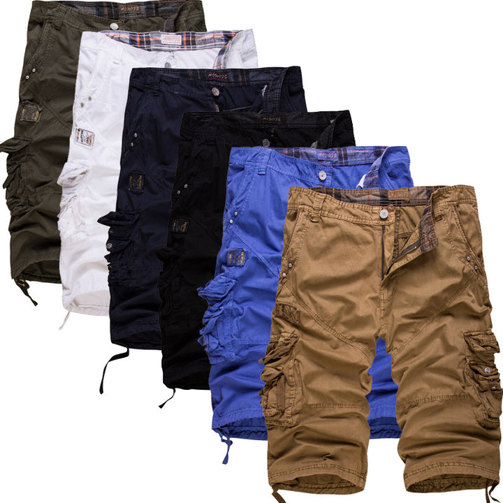 Herren Cargoshorts mit multifunktionalen Taschen und verstellbarem Bund Aliams