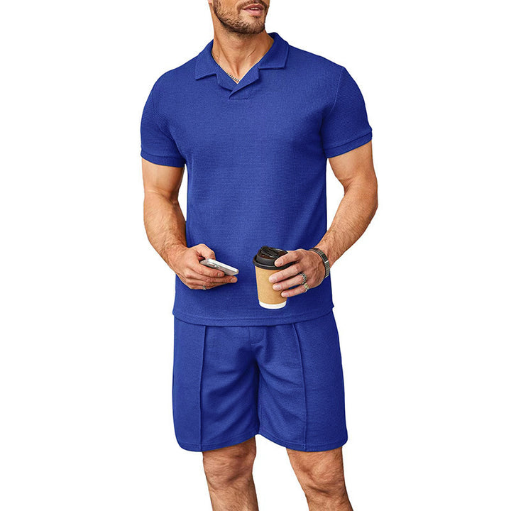 Herren Freizeit Polo- und Shorts-Set aus atmungsaktivem Material Aliams