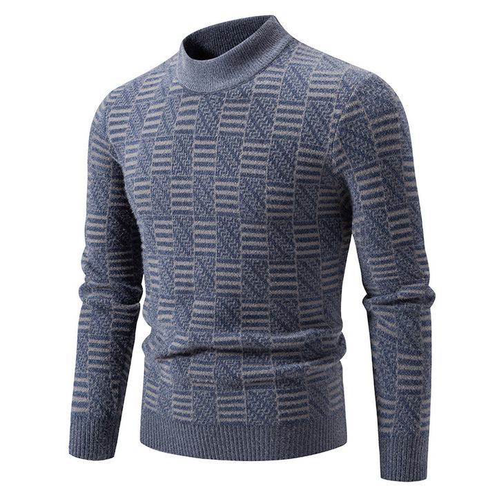 Herren Strickpullover mit strukturiertem Design und hohem Kragen Aliams