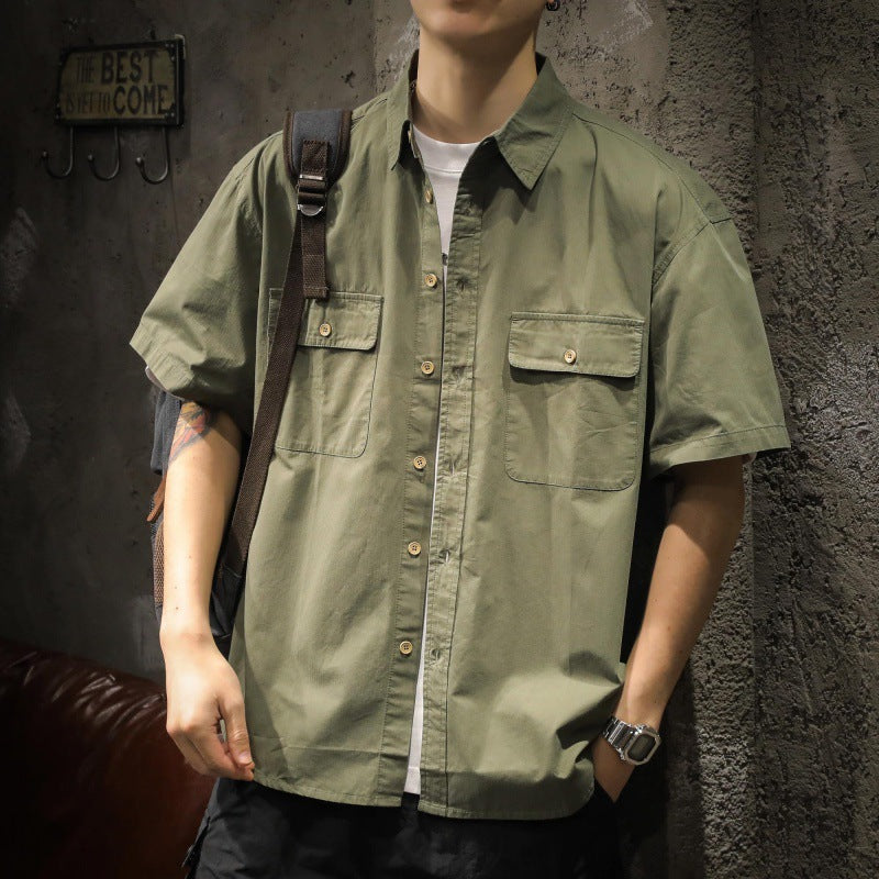 Herren Kurzarm-Hemd mit praktischen Brusttaschen Aliams