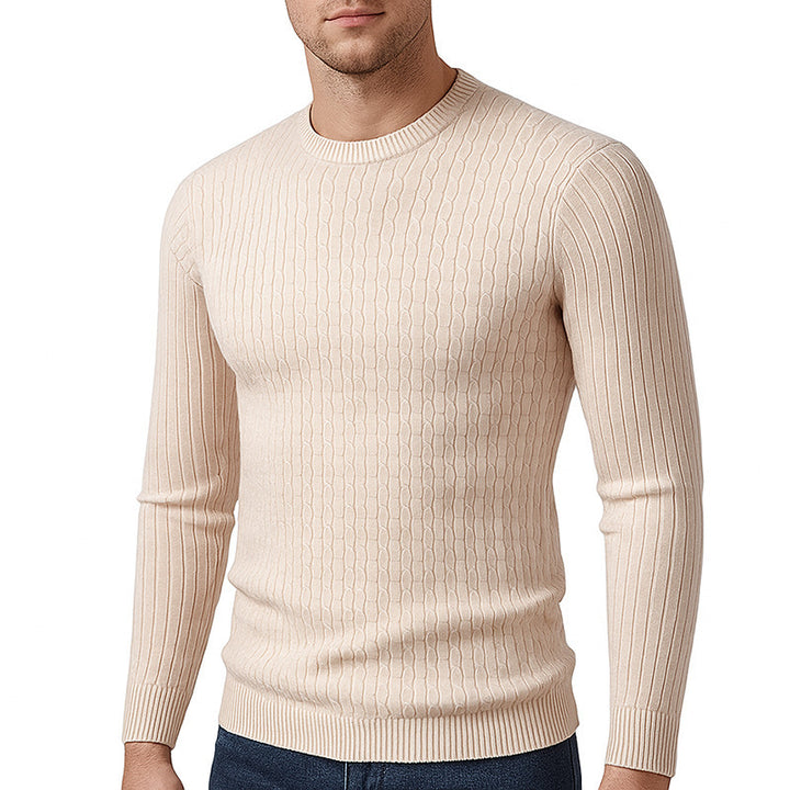 Herren Feinstrickpullover mit strukturiertem Zopfmuster Aliams