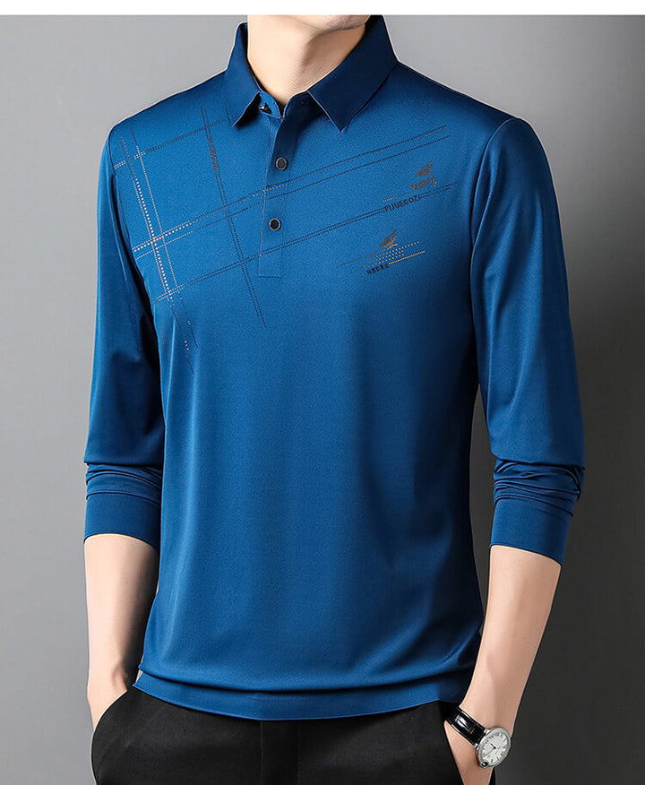 Herren Sportliches Langarm Poloshirt mit innovativem Design Aliams