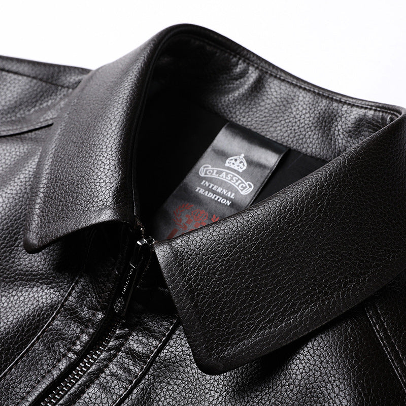 Herren elegante Lederjacke mit modernem Schnitt Aliams