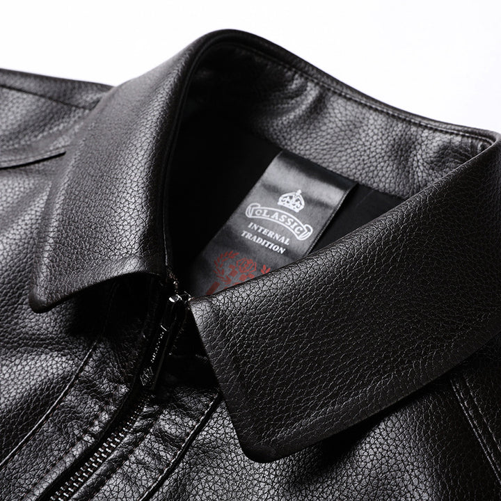 Herren elegante Lederjacke mit modernem Schnitt Aliams