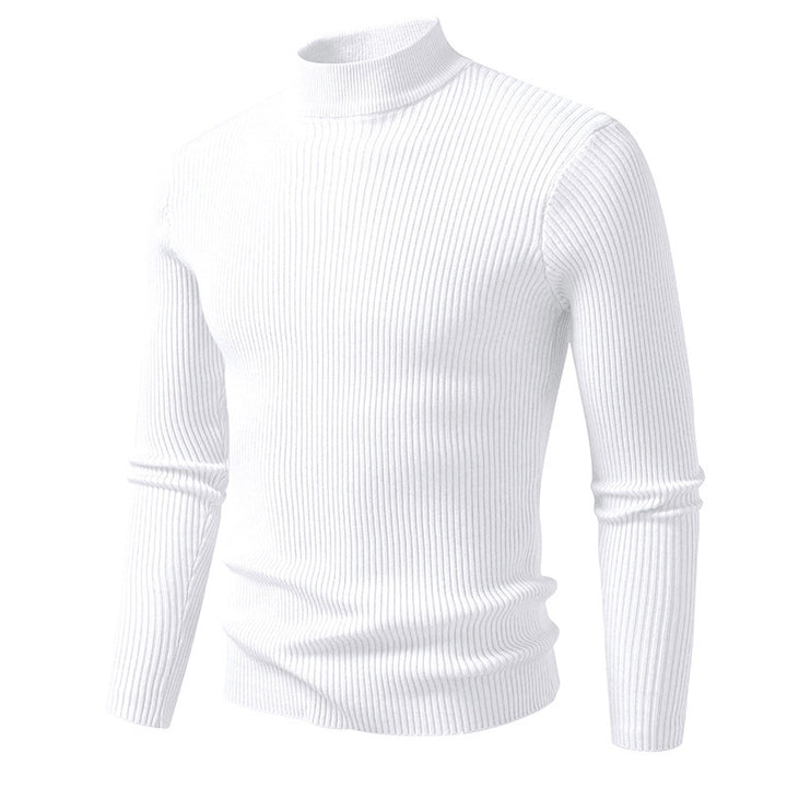 Herren eleganter Rollkragenpullover aus feinem Rippstrick Aliams
