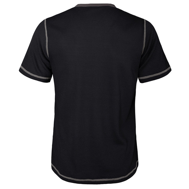 Herren Kurzarm-Henley-Shirt mit kontrastierenden Designelementen Aliams