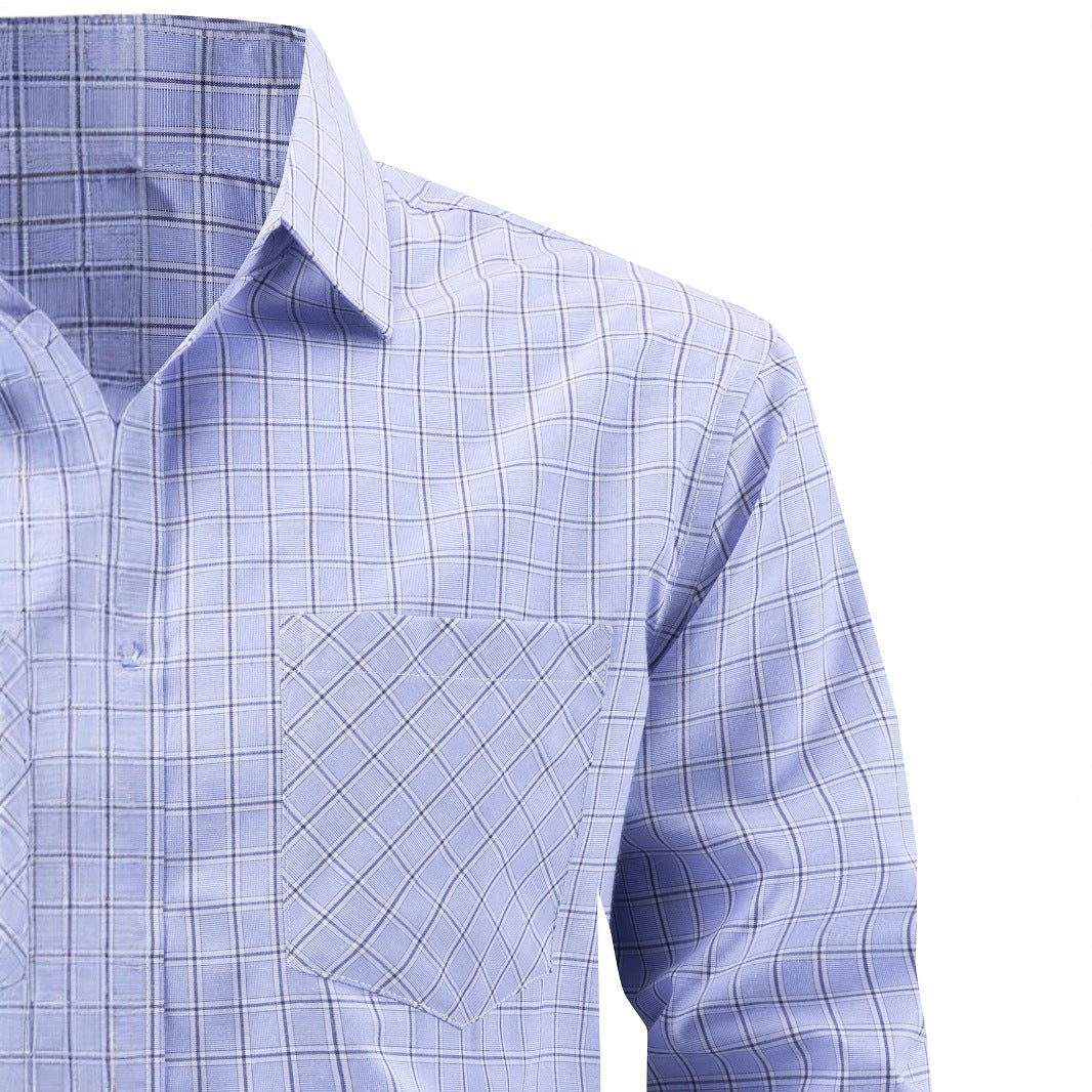 Herren elegantes Langarmhemd mit modernem Karodesign Aliams