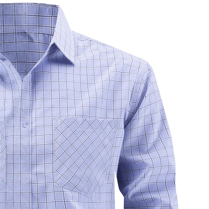 Herren elegantes Langarmhemd mit modernem Karodesign Aliams