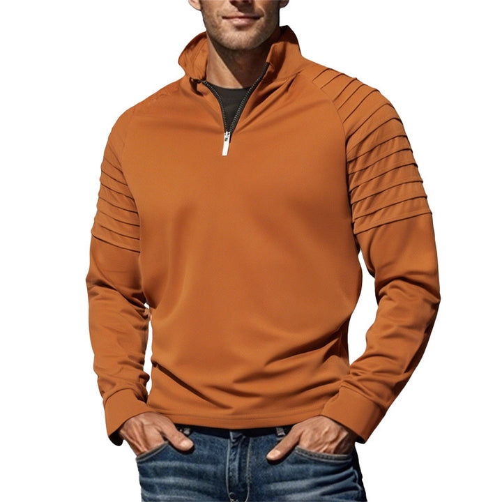 Herren Sportpullover mit stylischen Ripp-Details und halbem Reißverschluss Aliams