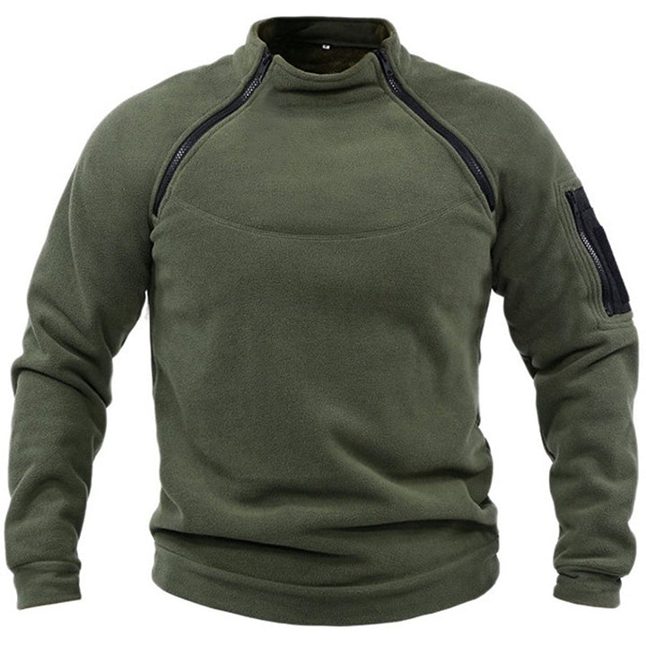 Herren Fleece-Pullover mit Reißverschluss und Taschen Aliams