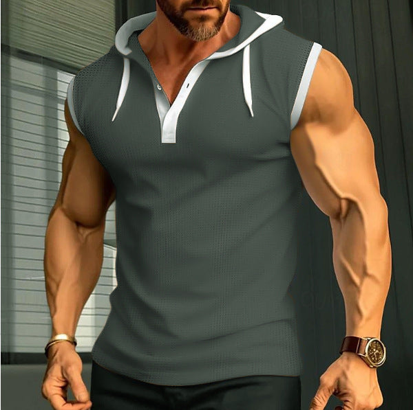 Herren ärmelloses Sportoberteil mit modischem Reißverschluss und atmungsaktiver Struktur Aliams