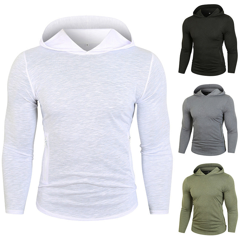 Herren Sportlicher Kapuzenpullover mit funktionalen Reißverschlusstaschen Aliams