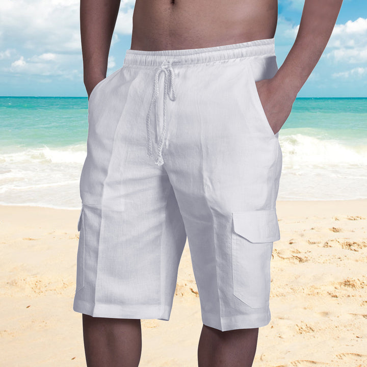Herren Cargo-Shorts aus leichtem Leinenstoff Aliams
