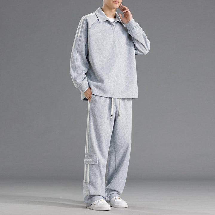 Herren Sportliches Freizeit-Set mit hohem Kragen und praktischen Taschen Aliams