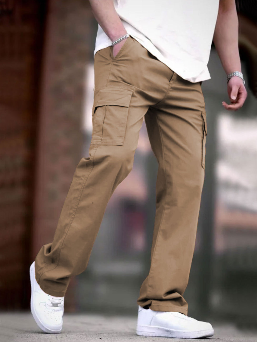 Herren Cargo-Hosen mit multifunktionalen Taschen und atmungsaktivem Stoff Aliams