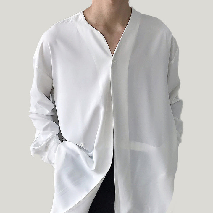 Herren elegante asymmetrische Bluse Aliams