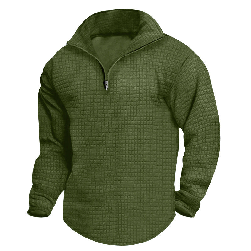 Herren Wärmeisolierter Pullover mit halbhohem Kragen und strukturierter Oberfläche Aliams