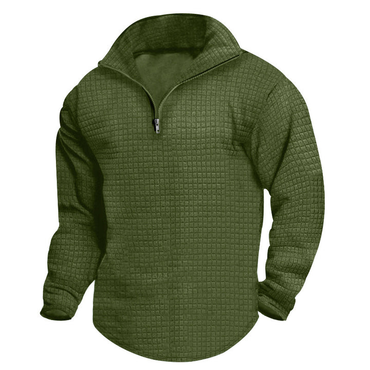Herren Wärmeisolierter Pullover mit halbhohem Kragen und strukturierter Oberfläche Aliams