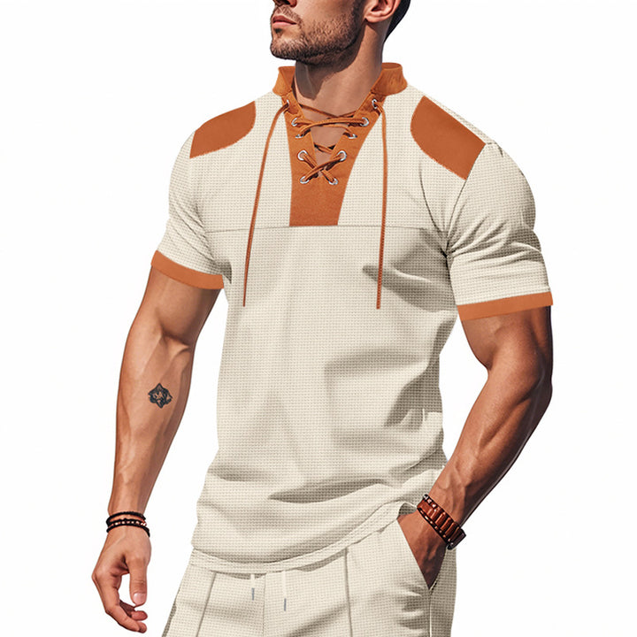 Herren Freizeit-T-Shirt mit innovativem Kragen und sportlichem Design Aliams